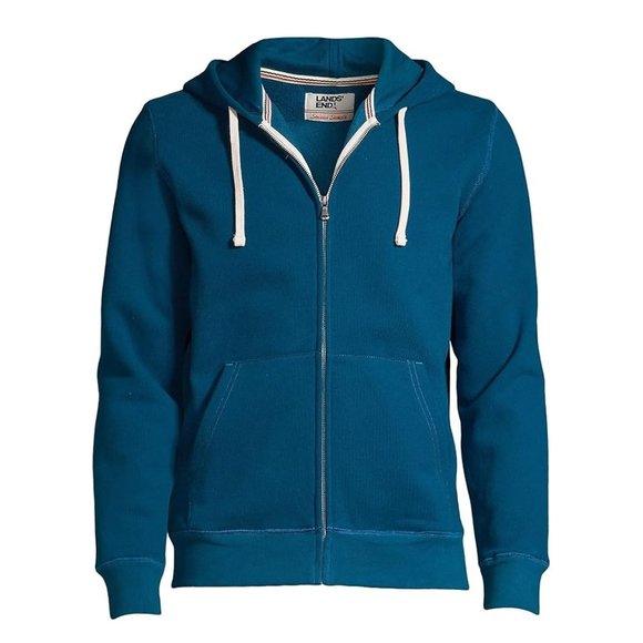 NWT Lands End Men's Serious Sweats Full Zip Midweight Hoodie Size L $100 FLA264 - Picture 2 of 2